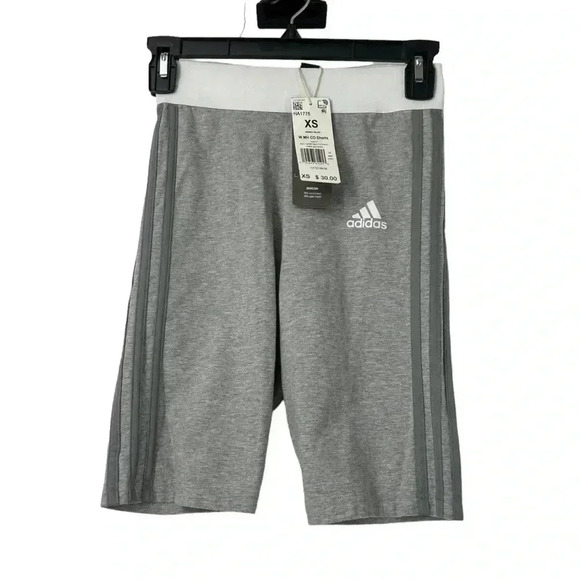 ADIDAS SHORTS WOMENS XS MUST HAVES 3-STRIPES BIKER TIGHTS ATHLETES ATHLETIC - Picture 1 of 12